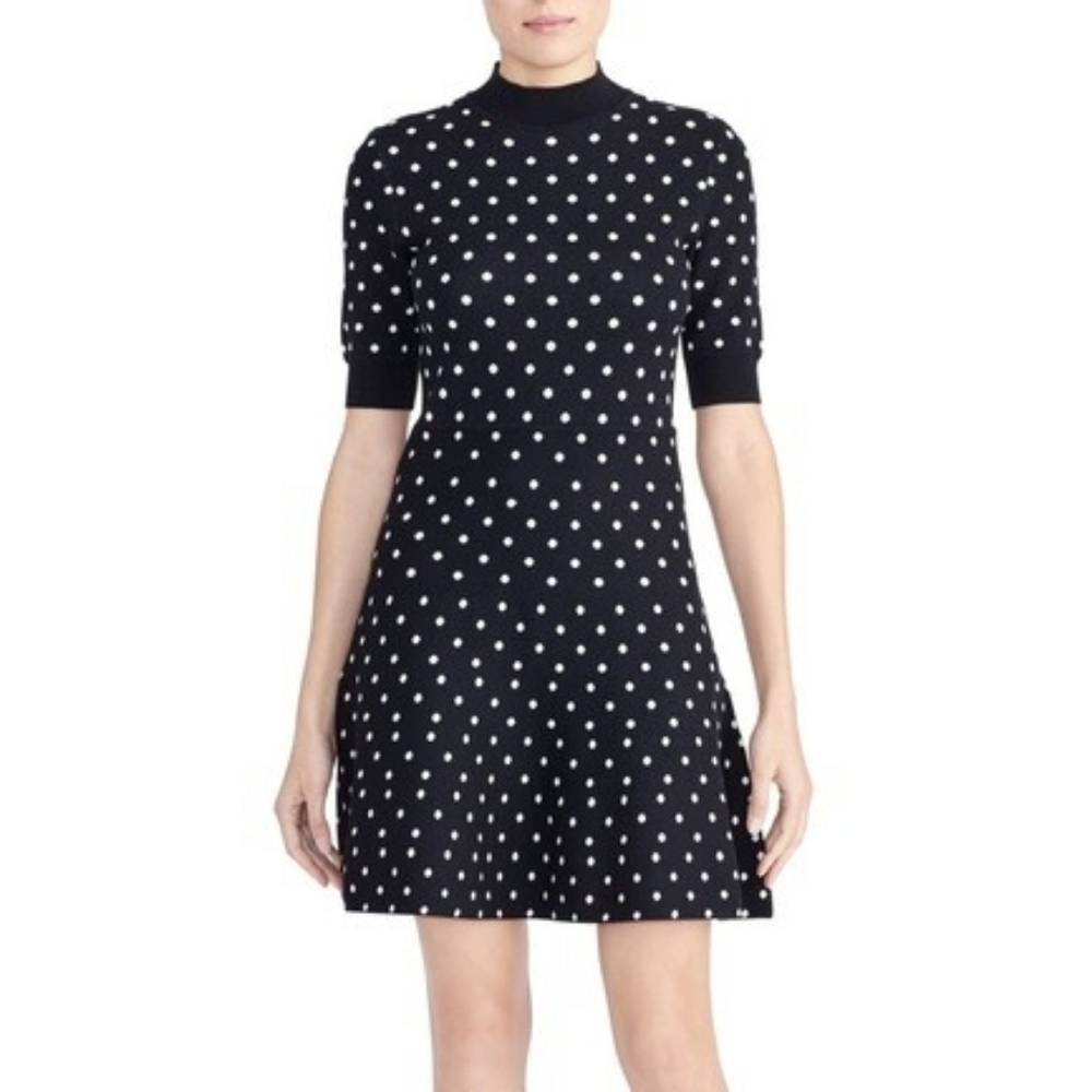 RACHEL Rachel Roy Black and White Polka Dot Mini Dress